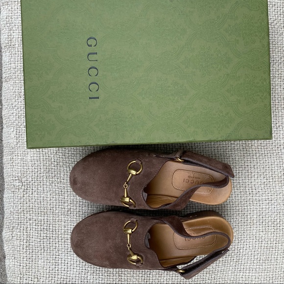 Gucci Amstel Horsebit brown suede Clogs. EUC. Size EU 36. Comes with box. - Picture 12 of 16
